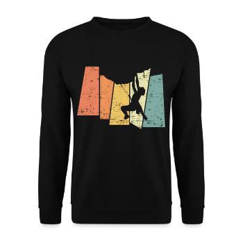 Retro Montagne escalade de roche amateurs - Sweat-shirt Unisexe - noir - Devant - Alina (178cm) & Michal (187cm)