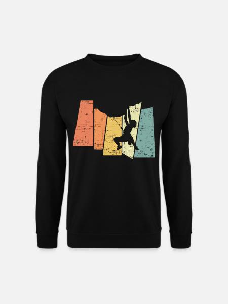 Retro Berg Kletter Felsenklettern Liebhaber - Unisex Pullover - Schwarz