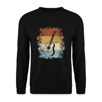 Gitarre Jahrgang Guitar Retro Vintage - Unisex Sweatshirt - black - Front - Alina (178cm) & Michal (187cm)