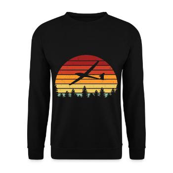 Retro glider glider gliding pilot - Unisex Sweatshirt - black - Front - Alina (178cm) & Michal (187cm)