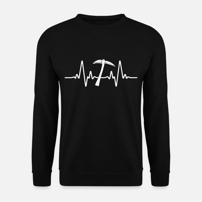 Heartbeat Geologist Geology Hammer - Unisex Pullover - Schwarz