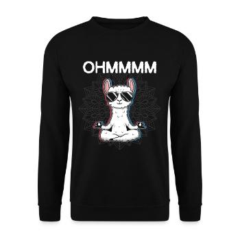 OHMMM Meditation Lama yoga - Unisex Pullover - Schwarz - Vorne - Alina (178cm) & Michal (187cm)