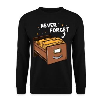 Kartenkatalog Zettelkatalog Bibliothek Katalog - Unisex Pullover - Schwarz - Vorne - Alina (178cm) & Michal (187cm)
