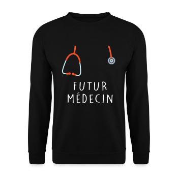 Futur Médecin Drôle Pour Les Étudiants en Médecine - Unisex Pullover - Schwarz - Vorne - Alina (178cm) & Michal (187cm)