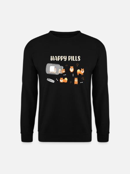 Nains de happy pills chiens Pomeranian chien - Sweat-shirt Unisexe - noir