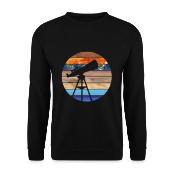 Telescope Space Planets Solar System Astronomy - Unisex Sweatshirt - black - Front - Alina (178cm) & Michal (187cm)