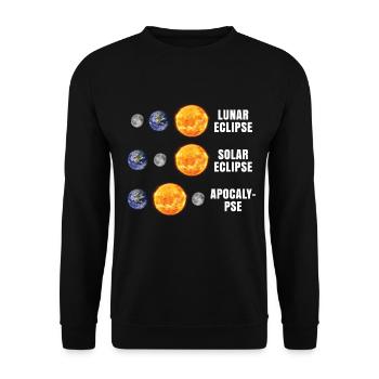 Astronomy Lunar Solar Eclipse Apocalypse - Unisex Pullover - Schwarz - Vorne - Alina (178cm) & Michal (187cm)