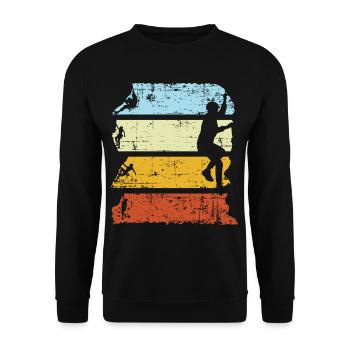 Vintage Mountain Climber Climbing Bouldering - Sweat-shirt Unisexe - noir - Devant - Alina (178cm) & Michal (187cm)