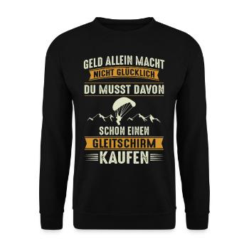 Gleitschirm Paragleiten Paragleiter Paragliding - Unisex Pullover - Schwarz - Vorne - Alina (178cm) & Michal (187cm)