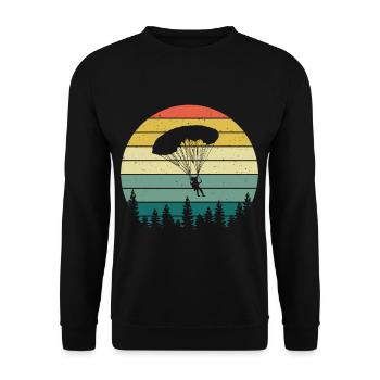 Rétro parapente Silhouette Skydiving Parapente - Sweat-shirt Unisexe - noir - Devant - Alina (178cm) & Michal (187cm)