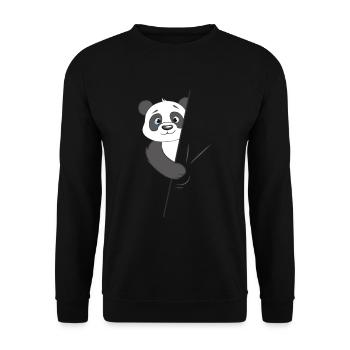 Panda bear hides - Unisex Sweatshirt - black - Front - Alina (178cm) & Michal (187cm)