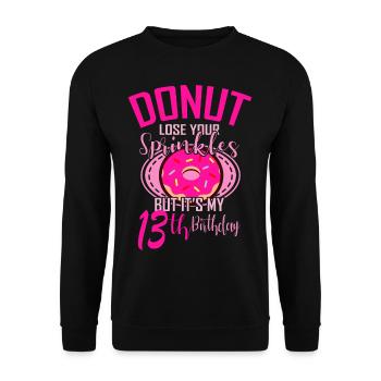 DONUT ANNIVERSAIRE 13 anniversaire fille donut - Sweat-shirt Unisexe - noir - Devant - Alina (178cm) & Michal (187cm)
