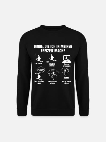 Lustiger Skifahrer Spruch Ski Tagesplan Skifahren - Unisex Pullover - Schwarz