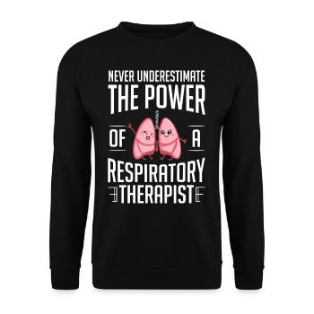 Atemtherapeut Atmung Lungenarzt Pneumologie Lunge - Unisex Pullover - Schwarz - Vorne - Alina (178cm) & Michal (187cm)