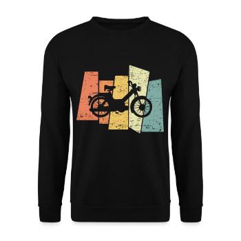 Retro Vintage Moped Motorcycle Moped Rider - Sweat-shirt Unisexe - noir - Devant - Alina (178cm) & Michal (187cm)