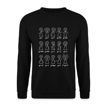 Algebra Dance Funny Diagram Math Equation - Unisex Sweatshirt - black - Front - Alina (178cm) & Michal (187cm)