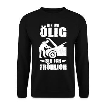 Am I Oily I Am Happy Car Mechanic - Unisex Sweatshirt - black - Front - Alina (178cm) & Michal (187cm)