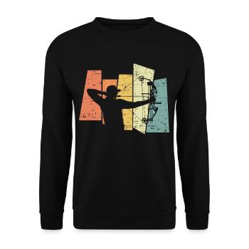 Archery Archery Bow Bow Vintage Retro - Unisex Sweatshirt - black - Front - Alina (178cm) & Michal (187cm)