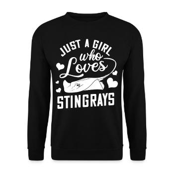 Mantarochen Rochen Teufelsrochen Fisch Manta - Unisex Pullover - Schwarz - Vorne - Alina (178cm) & Michal (187cm)