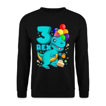 3 REX 3 ans dino anniversaire dinosaure - Sweat-shirt Unisexe - noir - Devant - Alina (178cm) & Michal (187cm)