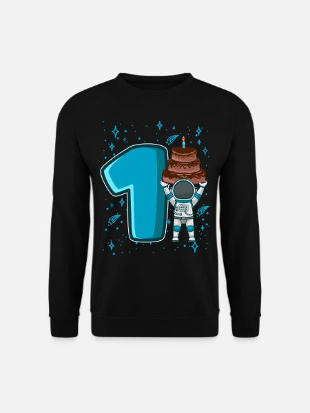 1 Geburtstag Junge 1 Jahr Weltraum Astronaut - Unisex Pullover - Schwarz