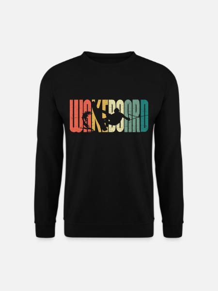 Retro Wakeboard Sunset Fan Wakeboarding - Unisex Pullover - Schwarz