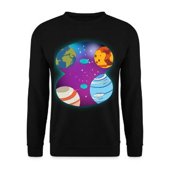 ESPACE 8 ANNIVERSAIRE 8 ans 8 ans - Sweat-shirt Unisexe - noir - Devant - Alina (178cm) & Michal (187cm)