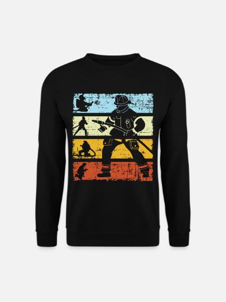 Feuerwehr Feuerwehrmann Feuerwehrfrau Retro - Unisex Pullover - Schwarz