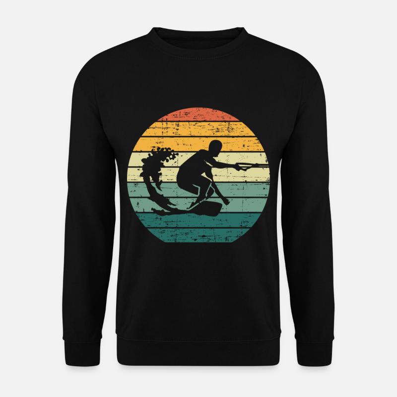 Retro Wakeboard Sunset Wakeboarder Wakeboarding - Unisex Sweatshirt - black