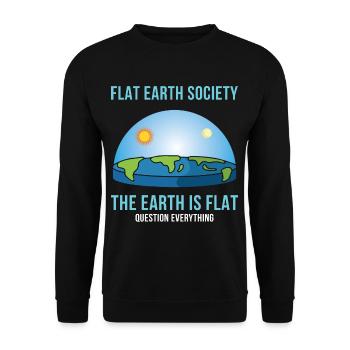 Flat Earth Society Plat Terre Modèle de carte - Sweat-shirt Unisexe - noir - Devant - Alina (178cm) & Michal (187cm)