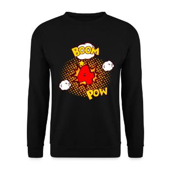 BD ANNIVERSAIRE 4 ans garçon 4 ans - Sweat-shirt Unisexe - noir - Devant - Alina (178cm) & Michal (187cm)