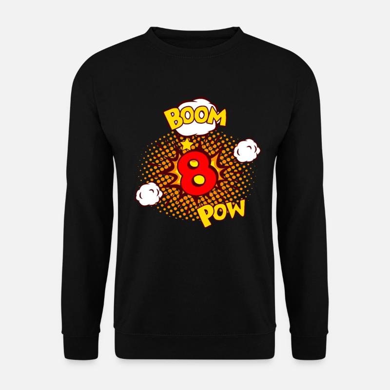 COMIC GEBURTSTAG 8 Jahre Junge 8 Geburtstag - Unisex Pullover - Schwarz