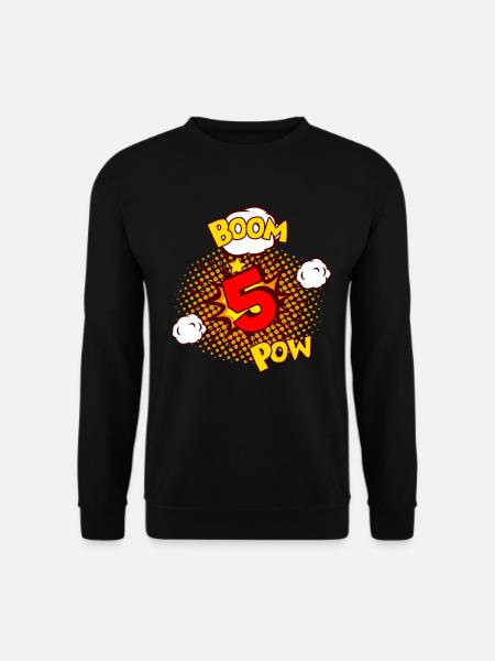 COMIC GEBURTSTAG 5 Jahre Junge 5 Geburtstag - Unisex Pullover - Schwarz