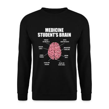 Medicine Student's Brain Medizin Student Gehirn - Unisex Pullover - Schwarz - Vorne - Alina (178cm) & Michal (187cm)