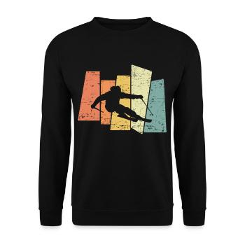 Vintage Retro ski cadeau pour les skieurs - Sweat-shirt Unisexe - noir - Devant - Alina (178cm) & Michal (187cm)