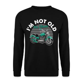 i m not old i m classic - Sweat-shirt Unisexe - noir - Devant - Alina (178cm) & Michal (187cm)