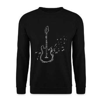 E Guitar Music Notes Musical Instrument E Guitar - Unisex Sweatshirt - black - Front - Alina (178cm) & Michal (187cm)