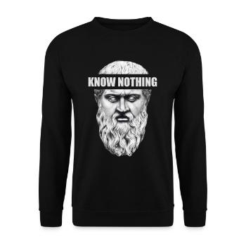 Plato Socrates Aristotle Know Nothing Philosophy - Unisex Sweatshirt - black - Front - Alina (178cm) & Michal (187cm)