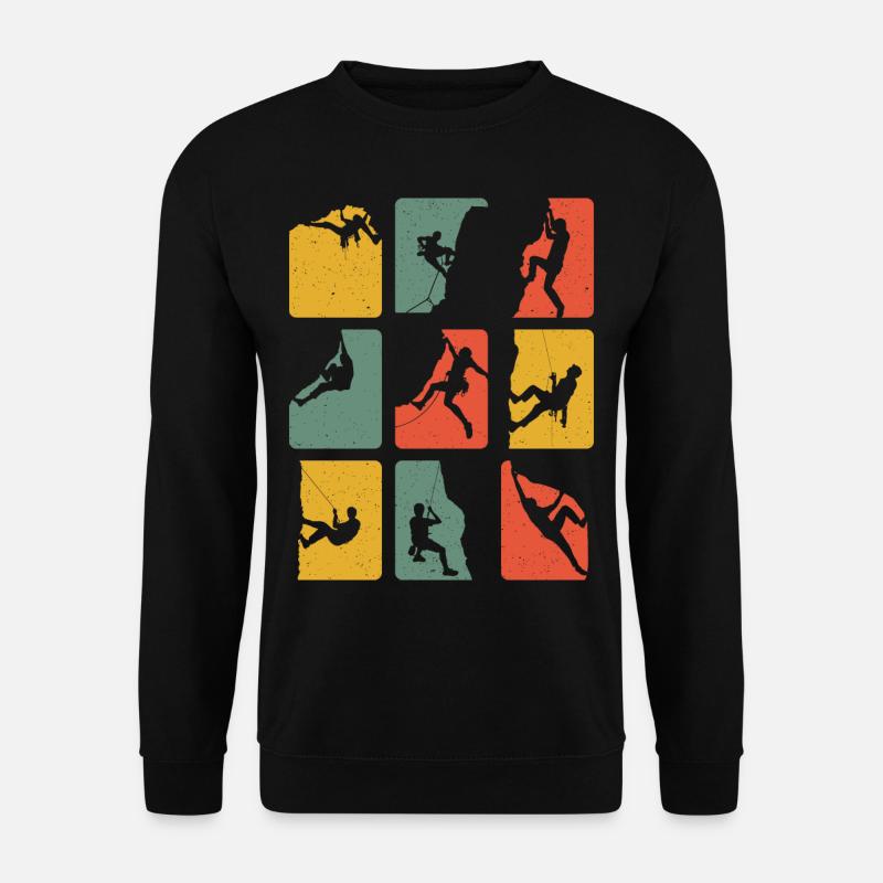 Felskletterer Vintage Kletter Berge Kletterer - Unisex Pullover - Schwarz