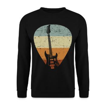Electric Guitar Plectrum Guitarist Music Guitar Player - Unisex Sweatshirt - black - Front - Alina (178cm) & Michal (187cm)