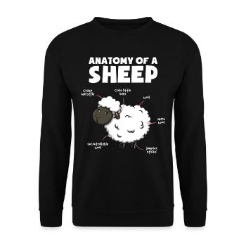 Anatomy of a sheep - Unisex Pullover - Schwarz - Vorne - Alina (178cm) & Michal (187cm)