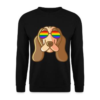 Cocker Épagneul Avec lunettes Nerd Dog LGBT Pride - Sweat-shirt Unisexe - noir - Devant - Alina (178cm) & Michal (187cm)