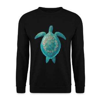 Tortue Climat Droits de l’homme Environnement - Sweat-shirt Unisexe - noir - Devant - Alina (178cm) & Michal (187cm)