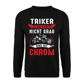Triker werden nicht Grau das ist Chrom Dreirad - Unisex Pullover - Schwarz - Vorne - Alina (178cm) & Michal (187cm)