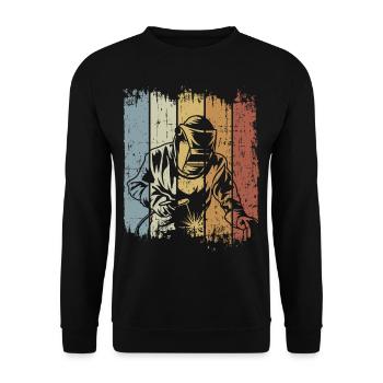Vintage Welder Welding Craftsman Steelsmith - Sweat-shirt Unisexe - noir - Devant - Alina (178cm) & Michal (187cm)