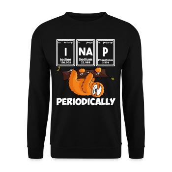 I Nap Periodically Sleep Shirt Sleep Sloth - Unisex Sweatshirt - black - Front - Alina (178cm) & Michal (187cm)