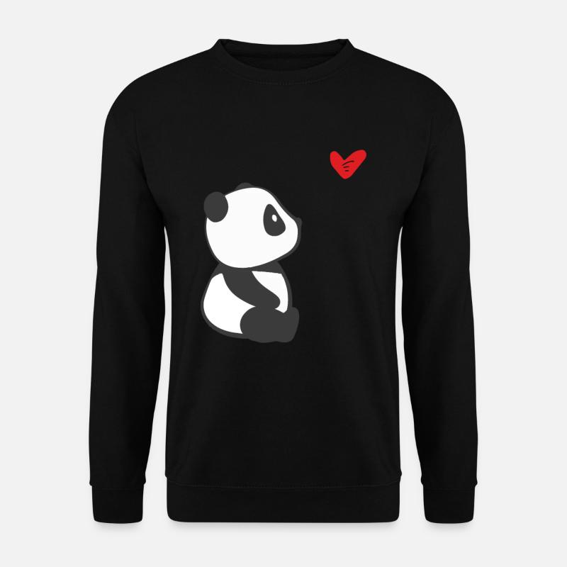 Panda With Heart Panda Bear Costume - Unisex Sweatshirt - black