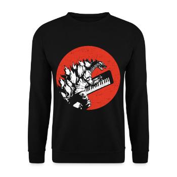 Retro Japan Synthesizer Dino Analog Synth - Sweat-shirt Unisexe - noir - Devant - Alina (178cm) & Michal (187cm)
