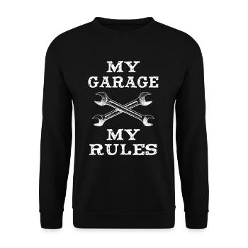 My workshop My rules Mechanics Repair - Unisex Sweatshirt - black - Front - Alina (178cm) & Michal (187cm)