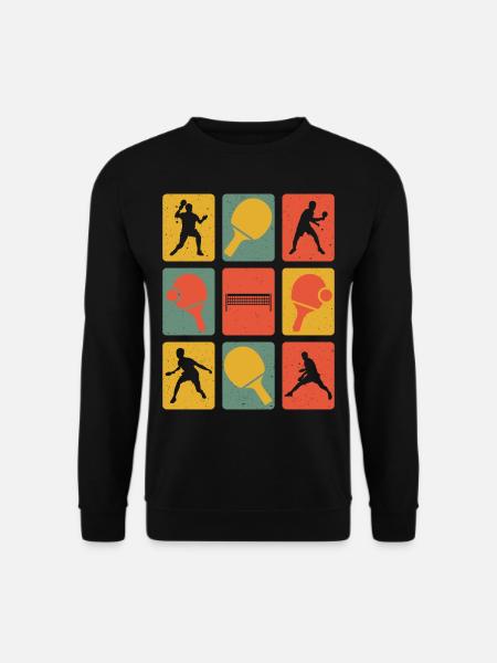 Rétro tennis de table vintage joueur de ping-cong - Sweat-shirt Unisexe - noir